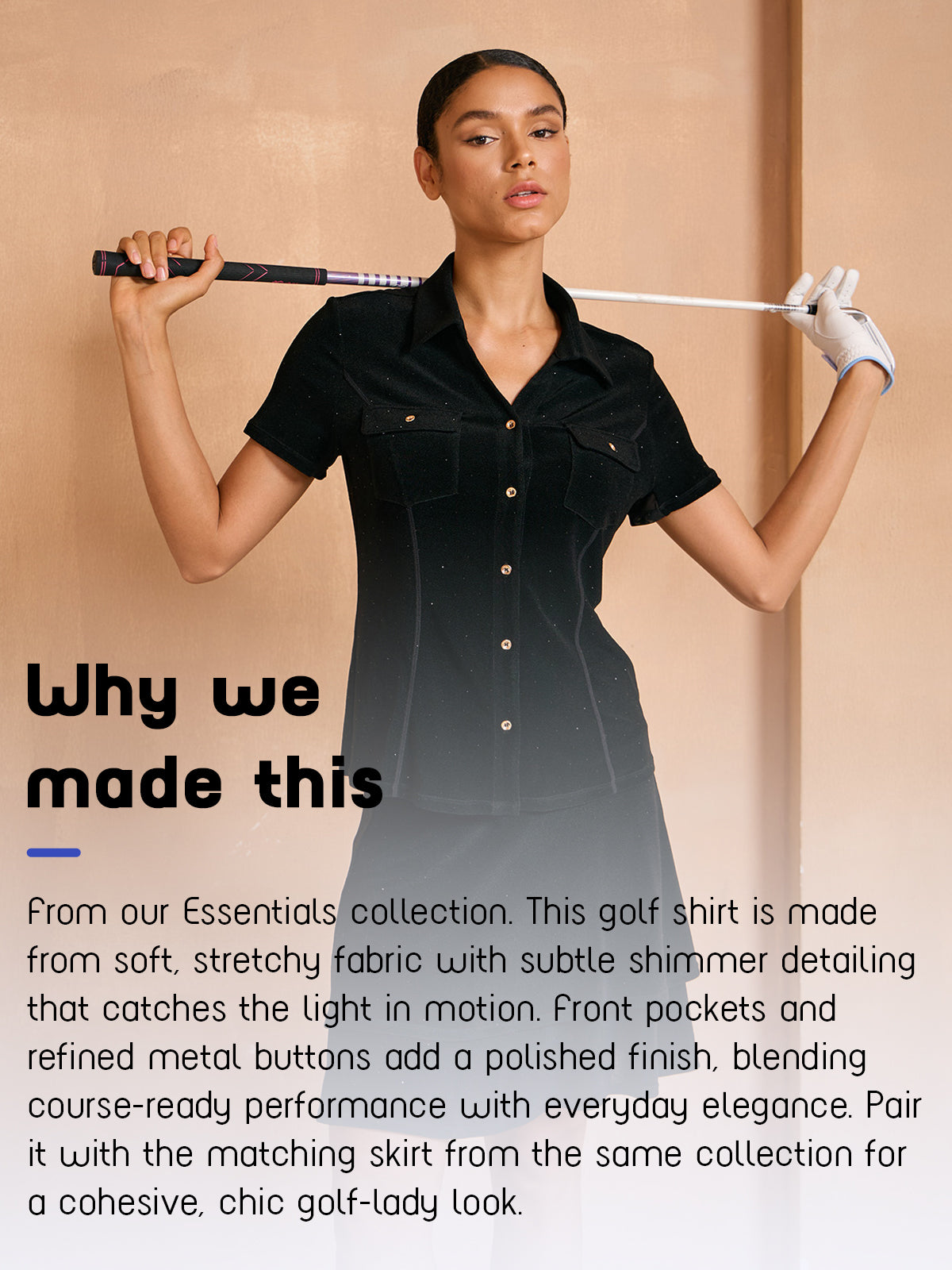 Luxe Limited Edition Sparkle Button Down Golf Shirt