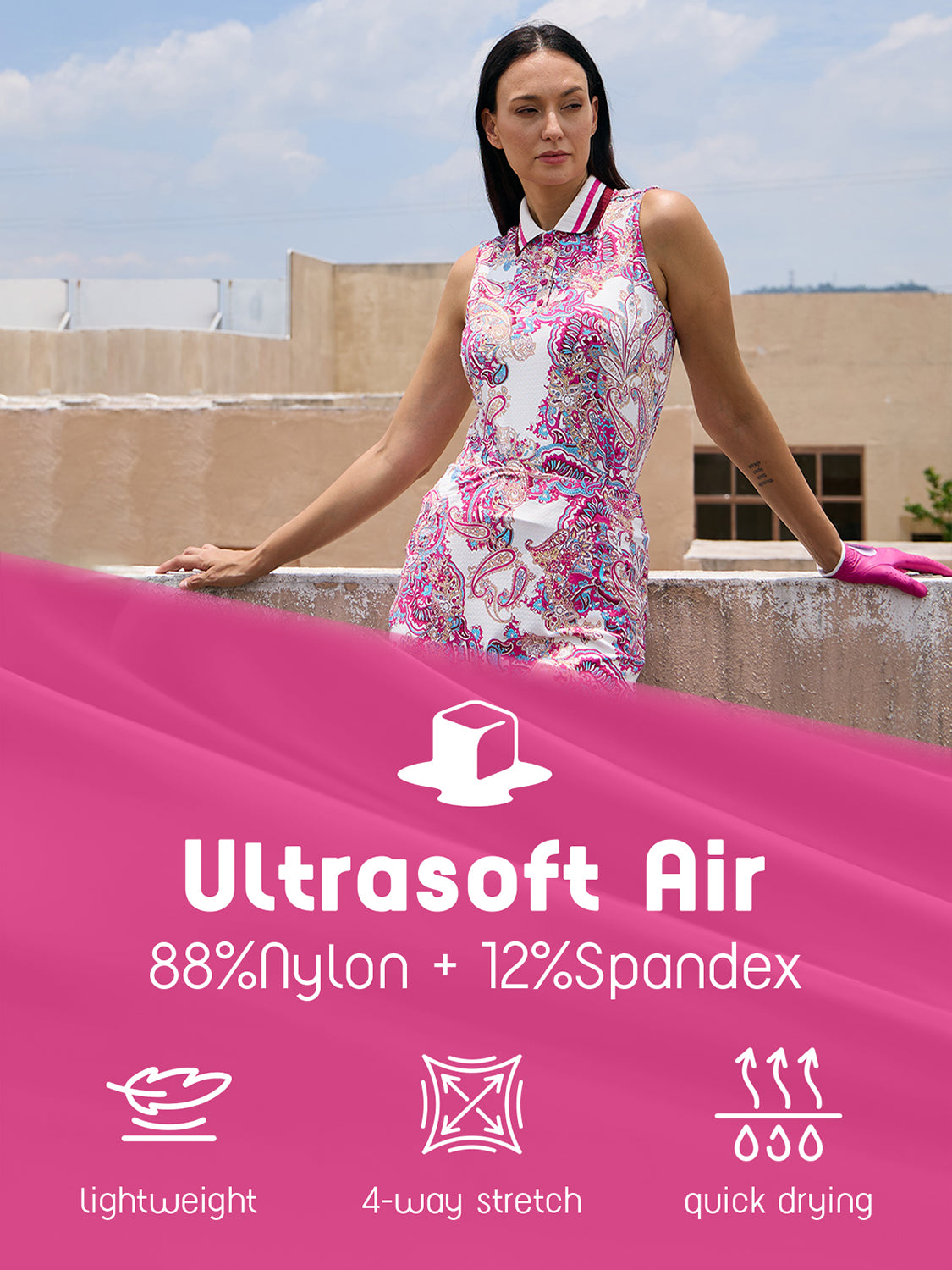 Ultrasoft Premium Sleeveless Ribbed Collar Polo UPF50+