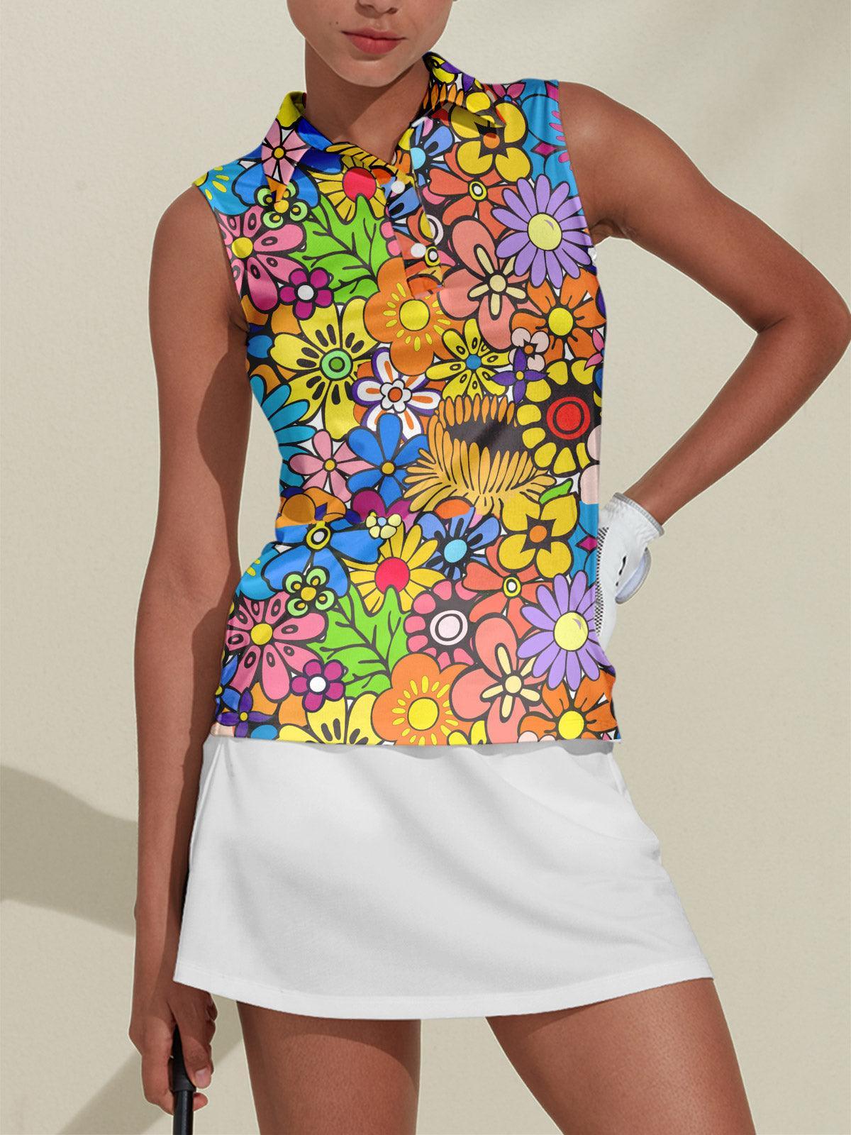 Hyped-up Tropical-Polo Top UPF50+ - Acegolfs