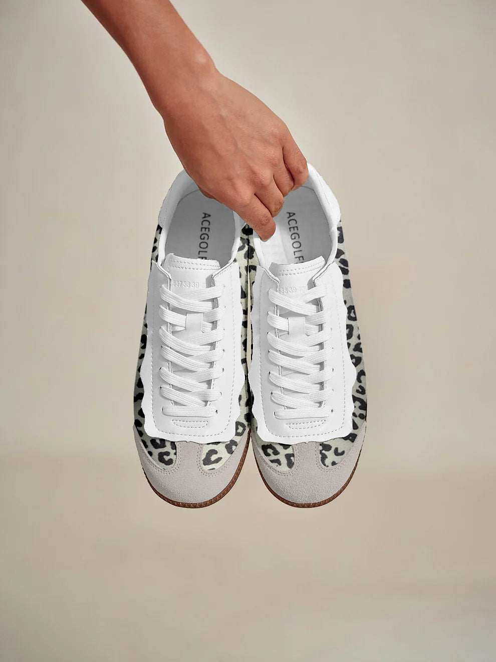 FitFlex レザー レトロ トレーナー スニーカー レディース