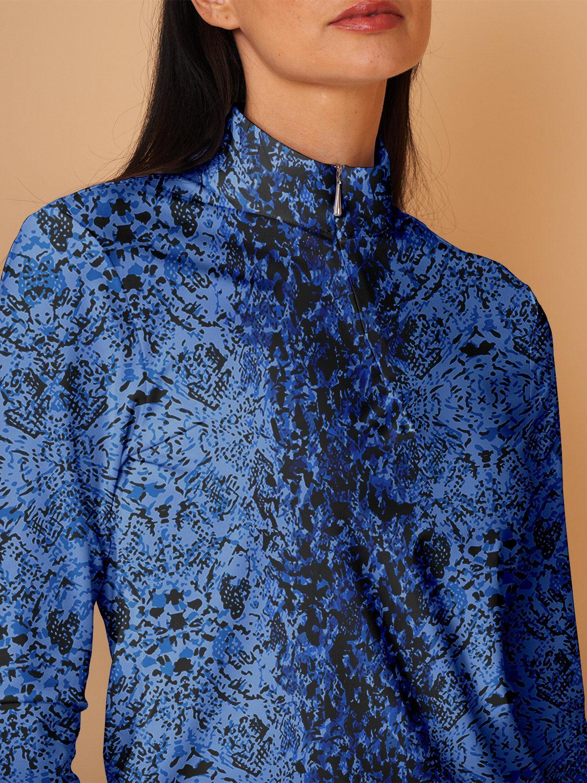 Damen Wildlife Zip Polo Top UPF50+ golfbekleidung