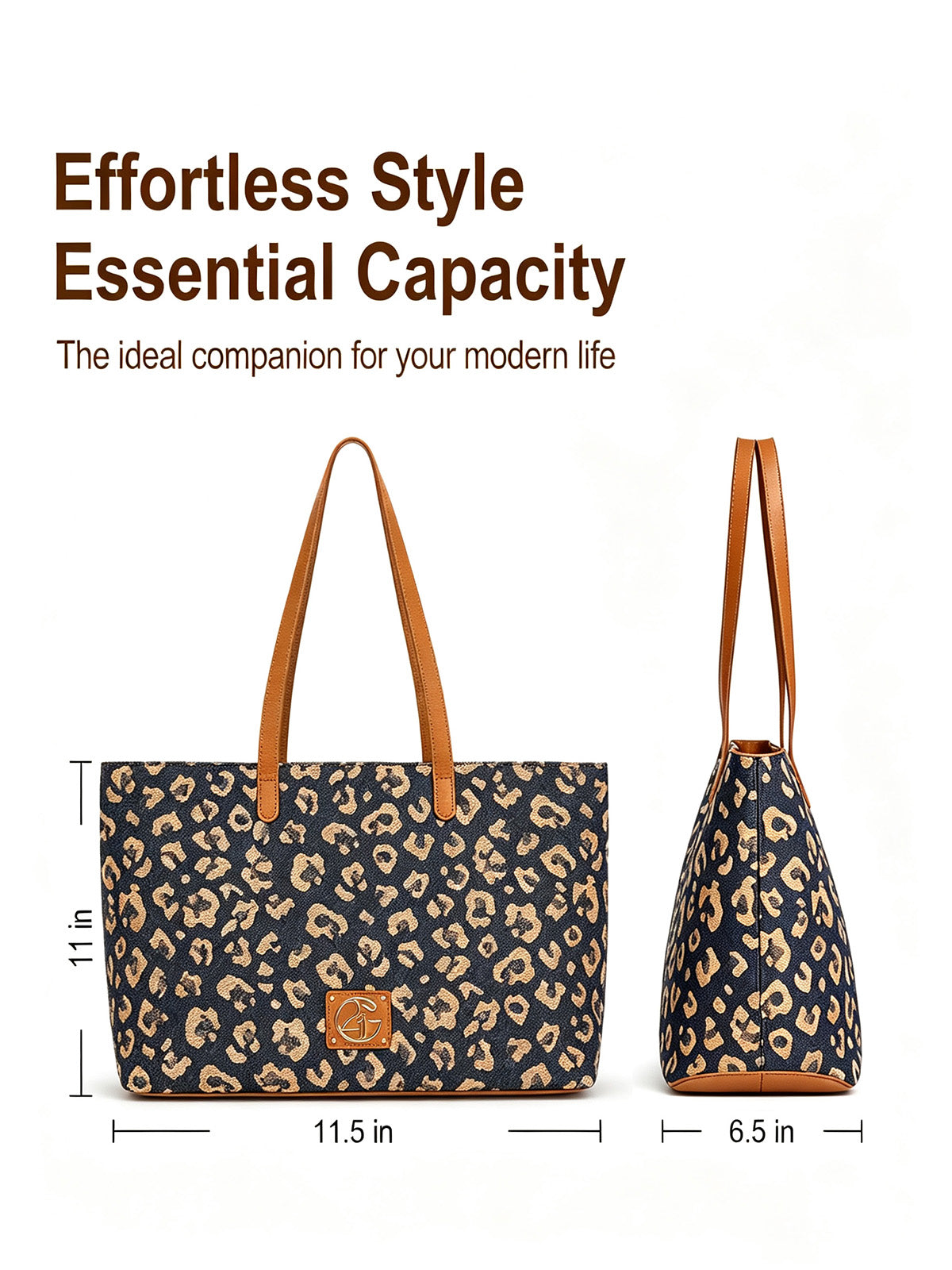 Leopard Jacquard Canvas Everyday Tote