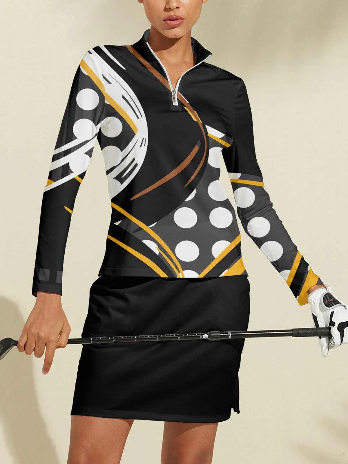 Damen Langarmpolo mit Reißverschluss UPF50+ Hyper-Prep