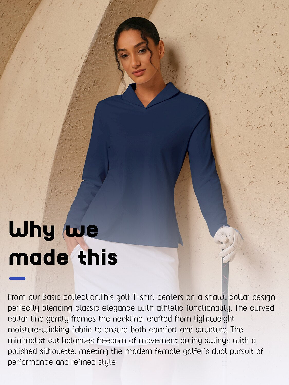 More Than Basic Camisa de Golf con Cuello de Chal