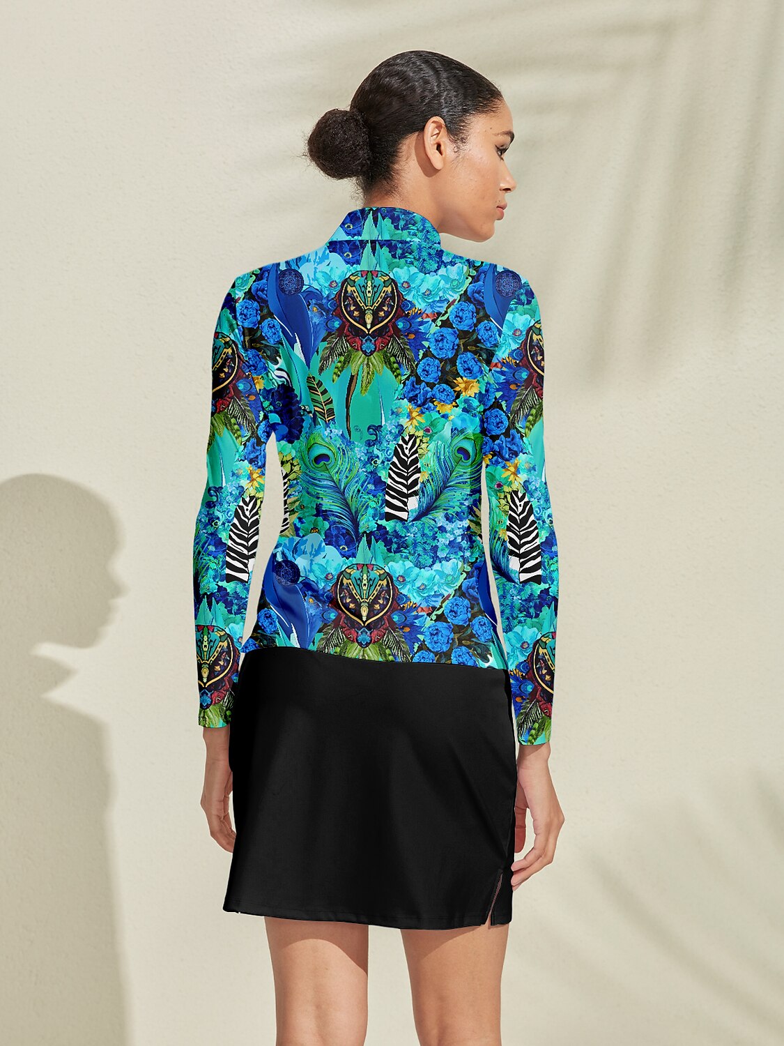 Hyped-up Tropical Silky Golf Shirt Quarterzip UPF50+