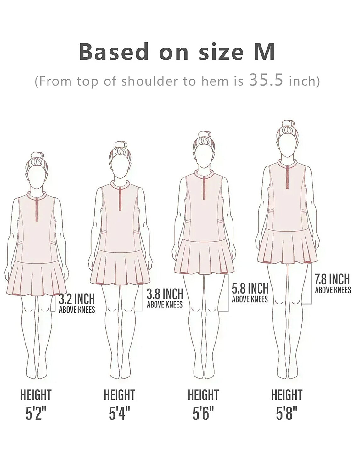 Pretty Feminine Ruffle 35.5 Inch Dress For Golf Pickleball & Tennis