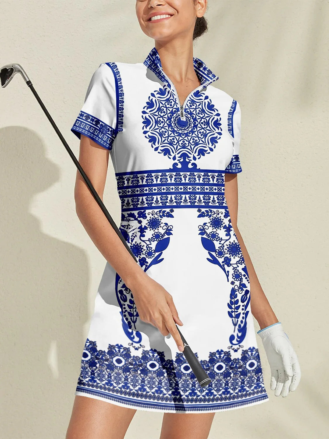 Hübsches feminines Kurzarmkleid 36.5 Inch UPF50+