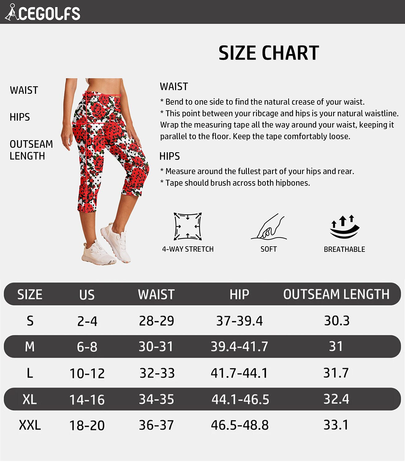 EAGLE 22 Inch Performance Stretch Capri Pants