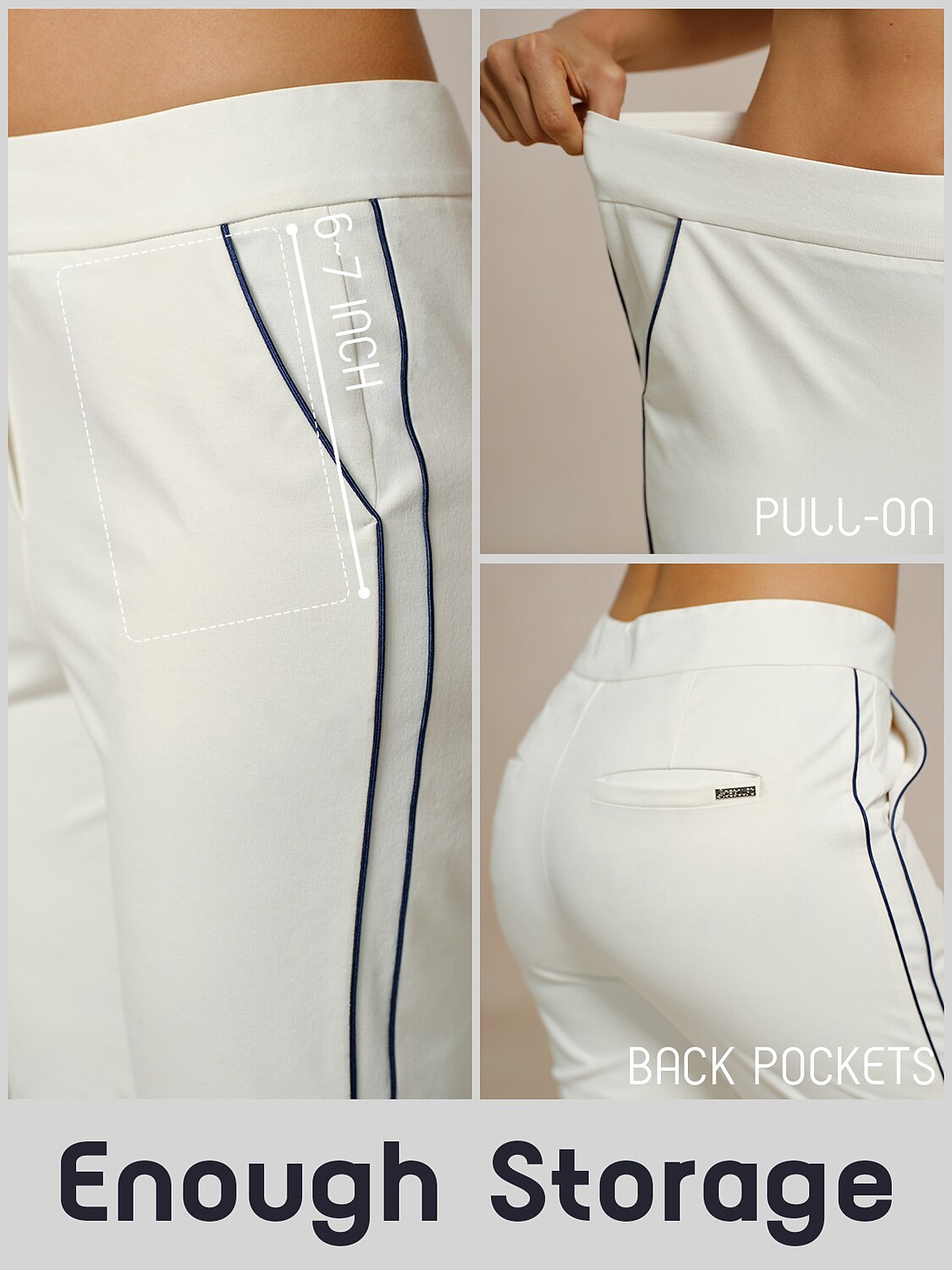 Eagle 28 Inch Performance Stretch Trimmed Ankle Pants