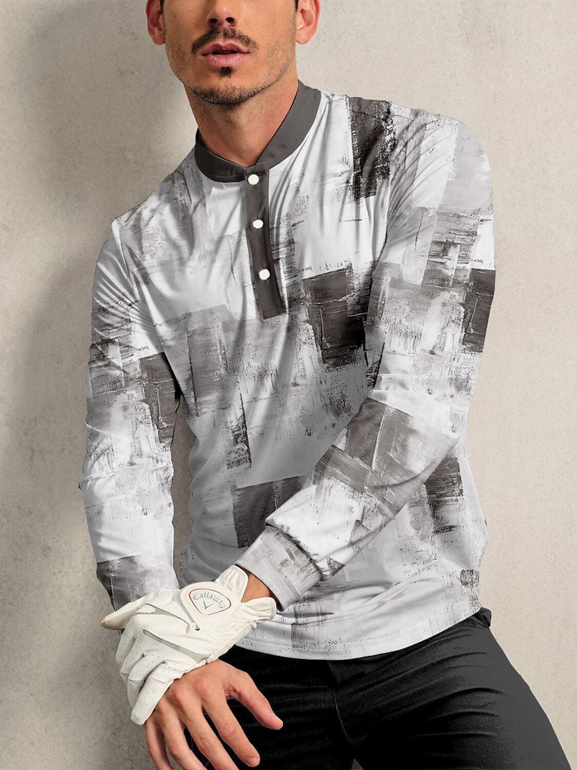 Inked Skins Herren Golf Henley Shirt LSF50+