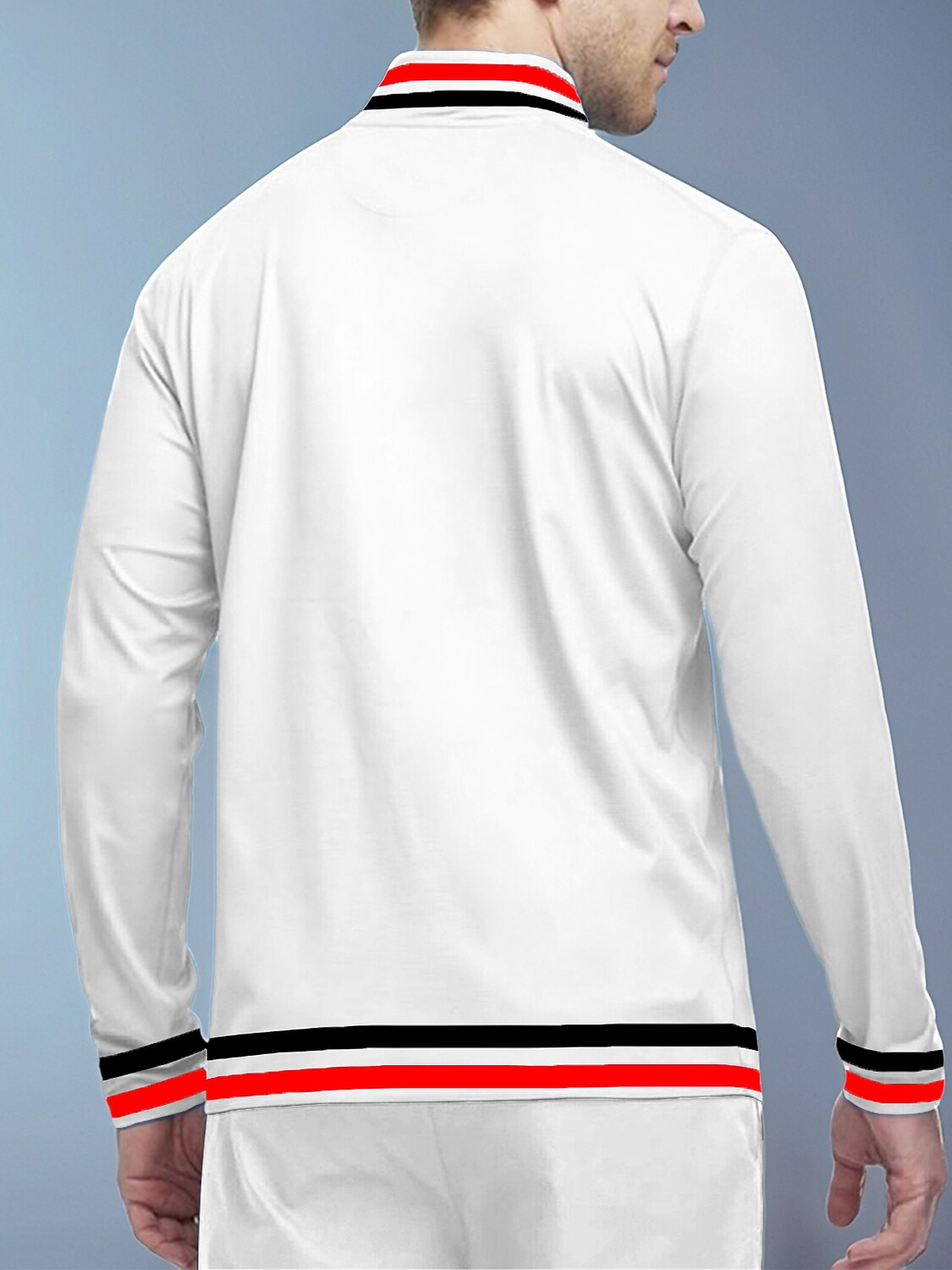 Speels nautisch heren golfshirt met kwart rits UPF50+