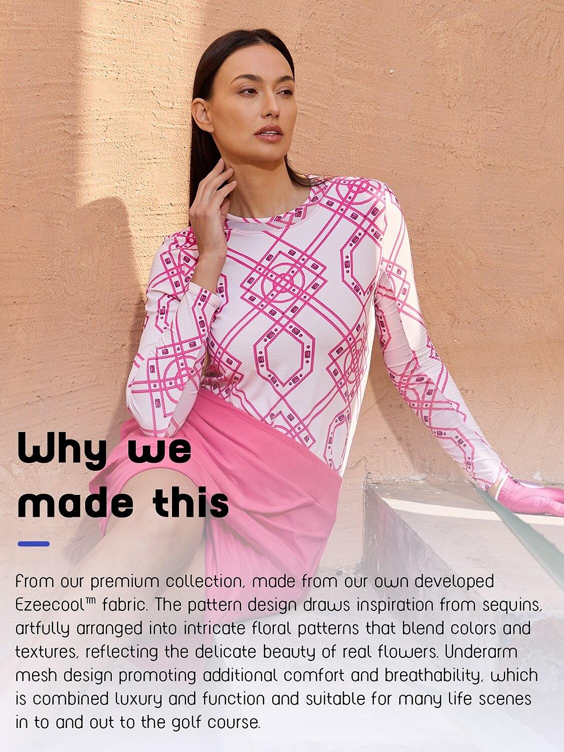 Camiseta de malla de manga larga premium con cuello redondo UPF50+