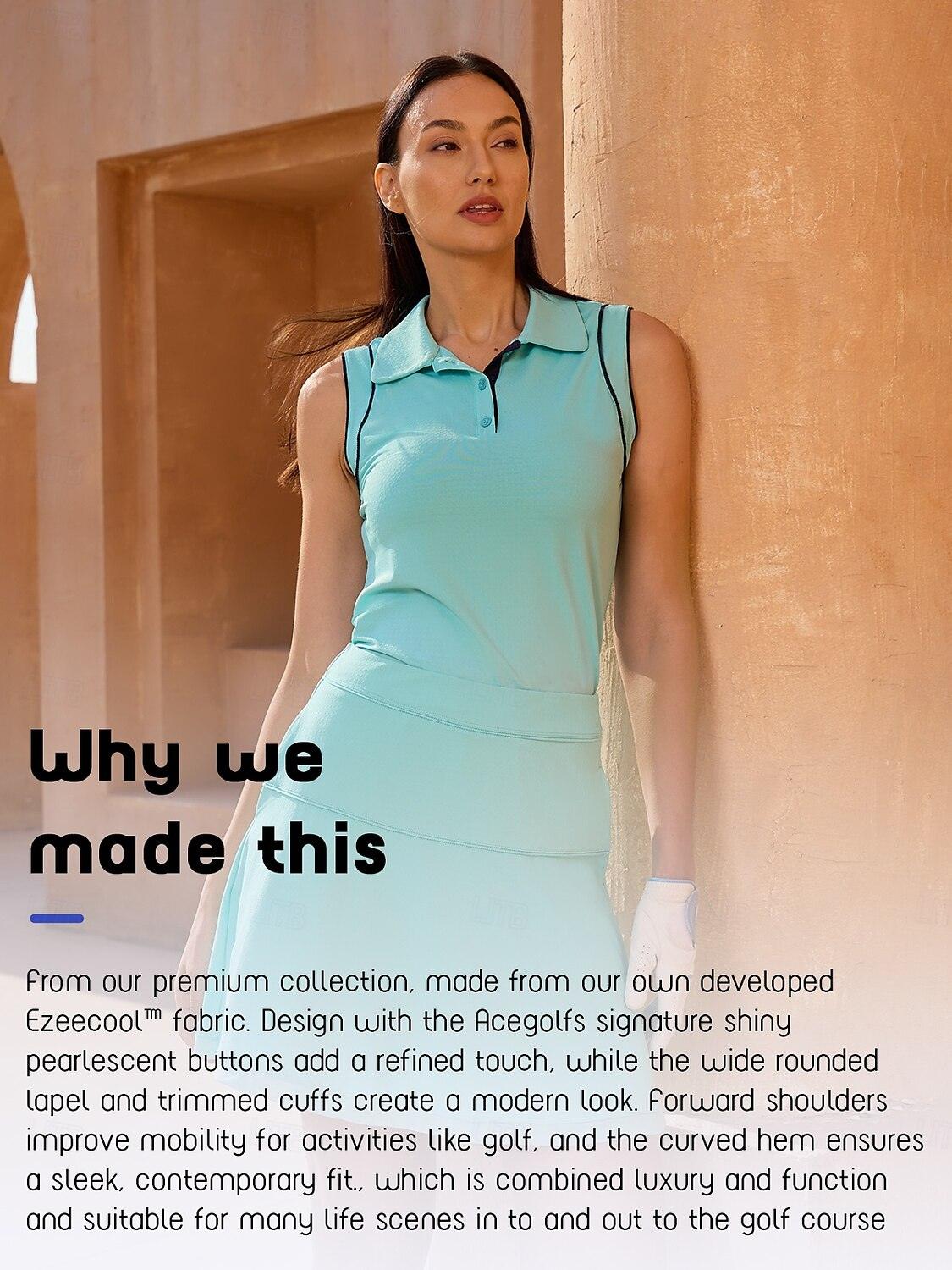 Premium ärmelloses Polo mit Besatz UPF50+