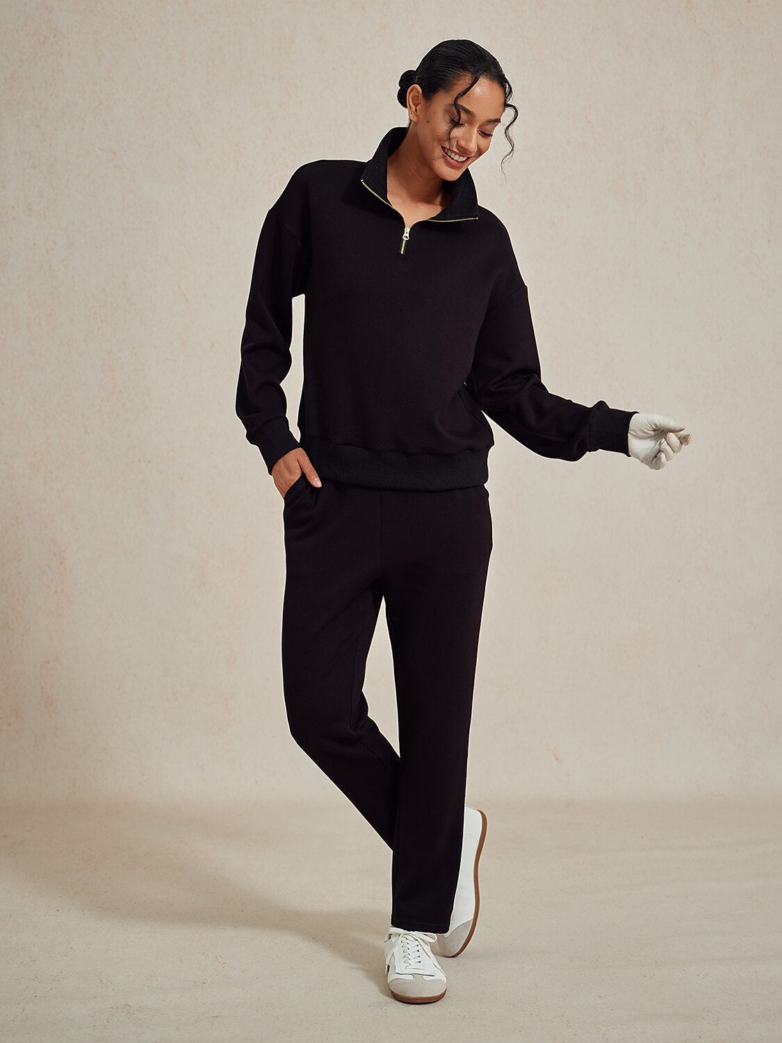 UltraSoft Sweatshirt met Lange Mouwen en Kwartrits