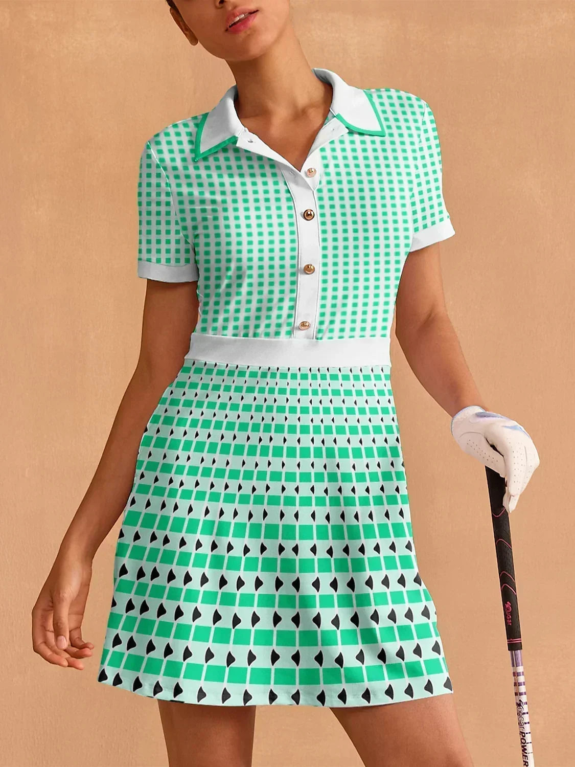 그리 클래식하지 않은 반소매 A라인 드레스