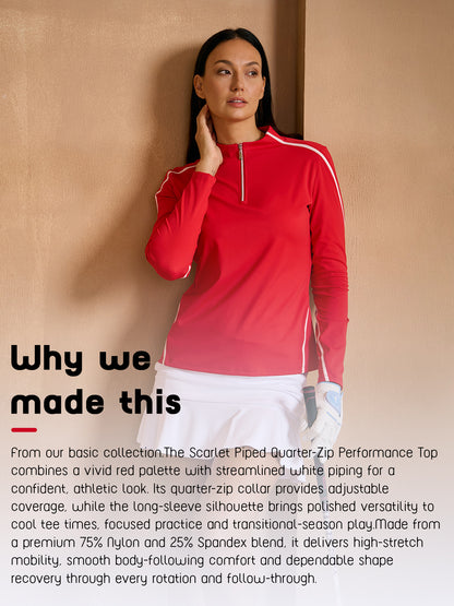 Navycore Long Sleeve Trimmed Mock Neck Golf Shirt