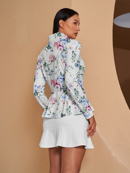 Pretty Feminine Ruffle Golf Jacket Sun Protection