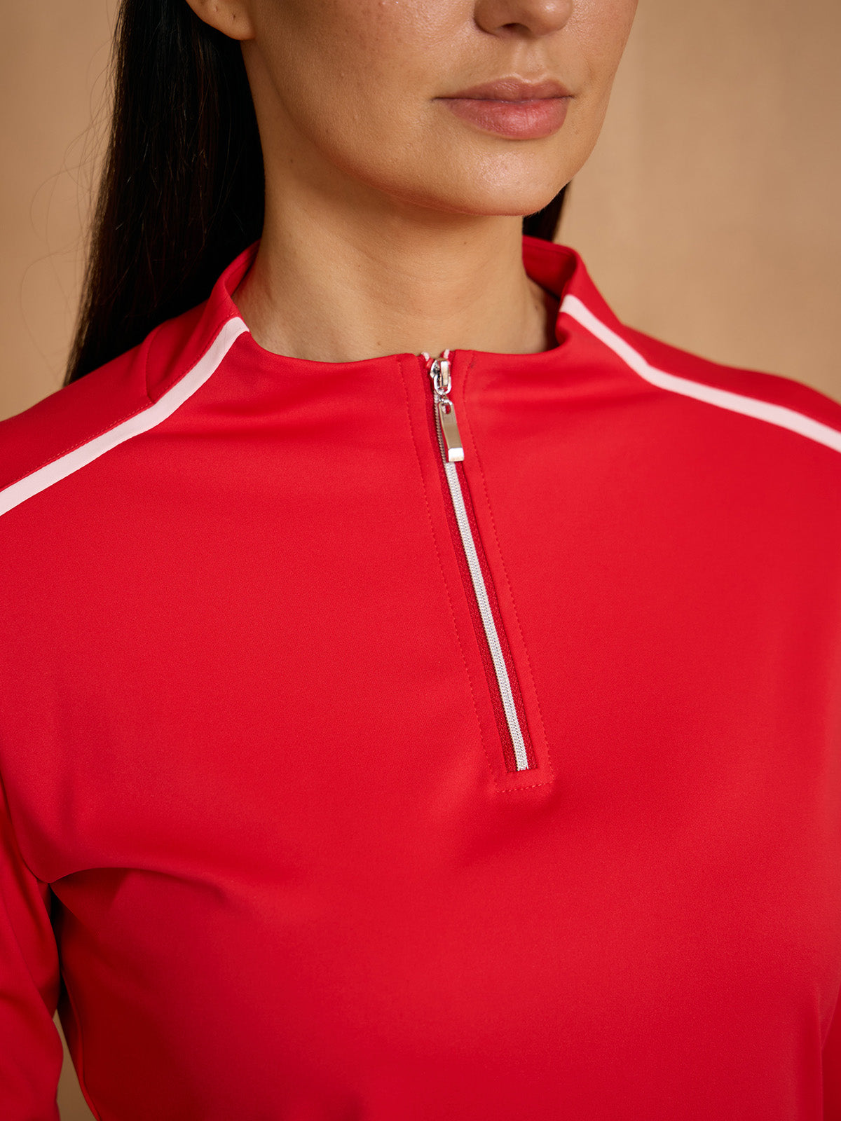 Navycore Long Sleeve Trimmed Mock Neck Golf Shirt