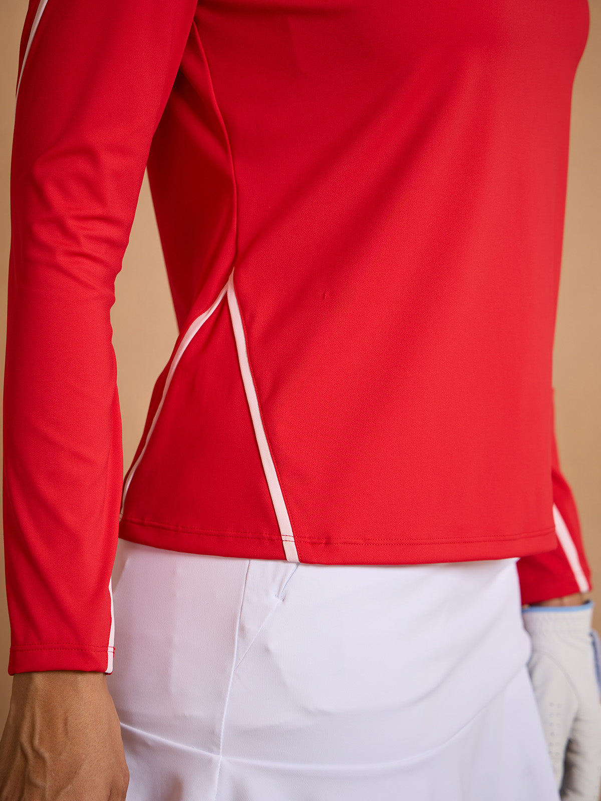 Navycore Long Sleeve Trimmed Mock Neck Golf Shirt