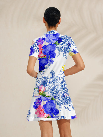Botanical Energy Ruffle 35.5 Inch Dress For Golf Pickleball & Tennis