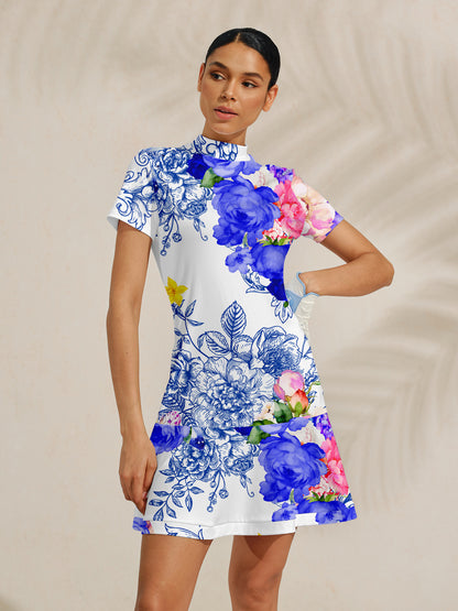 Botanical Energy Ruffle 35.5 Inch Dress For Golf Pickleball & Tennis