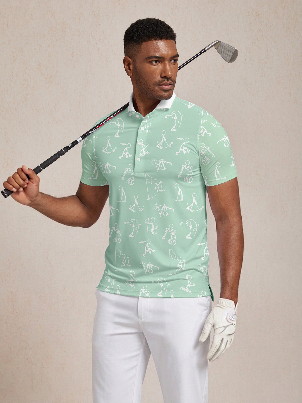 Hyper-prep Men's Ribbed Collar Polo Top UPF50+