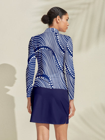 Hyper-prep Camiseta de Golf con Cuello Cuarto Cremallera UPF50+