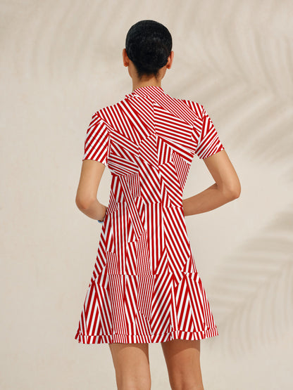 Playful Nautical Ruffle 35.5 Inch Dress For Golf Pickleball & Tennis