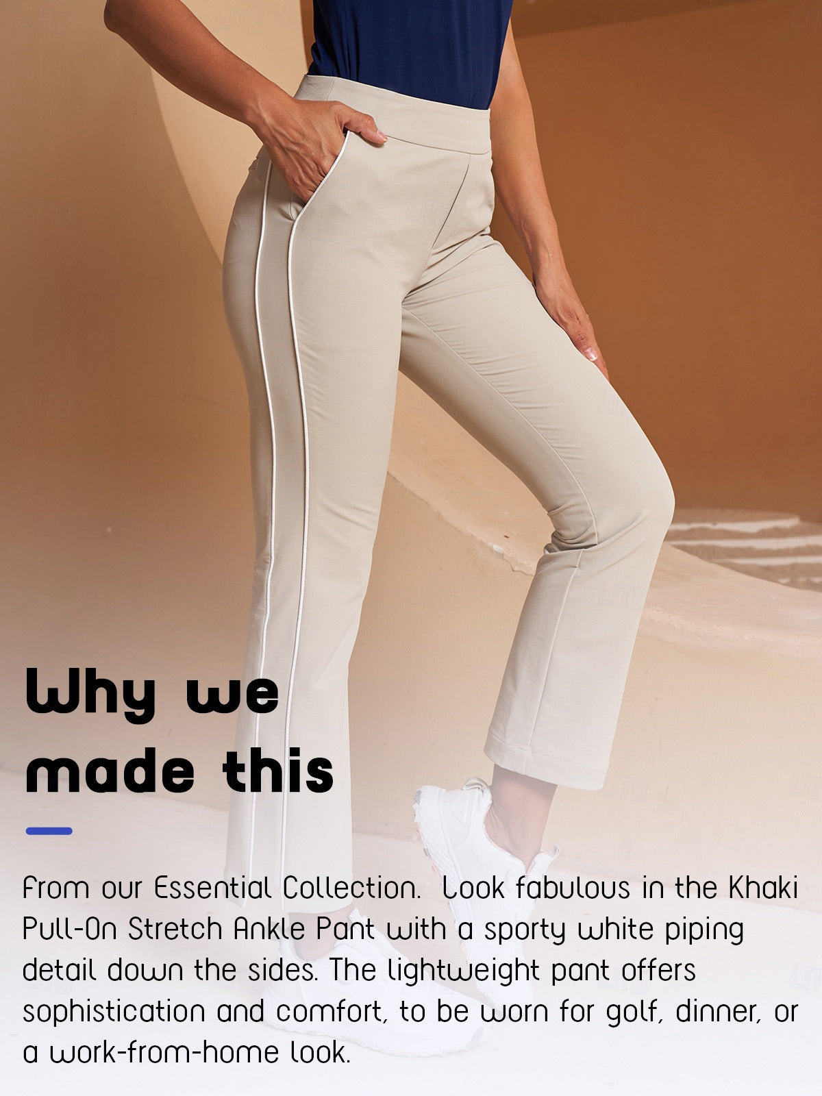 기본 이상의 28인치 스트레치 발목 팬츠