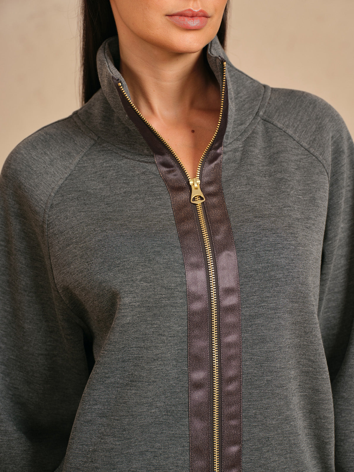 Chaqueta de manga larga UltraSoft con ribetes