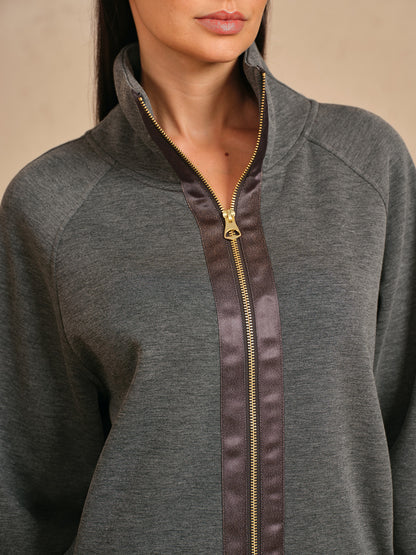 Chaqueta de manga larga UltraSoft con ribetes