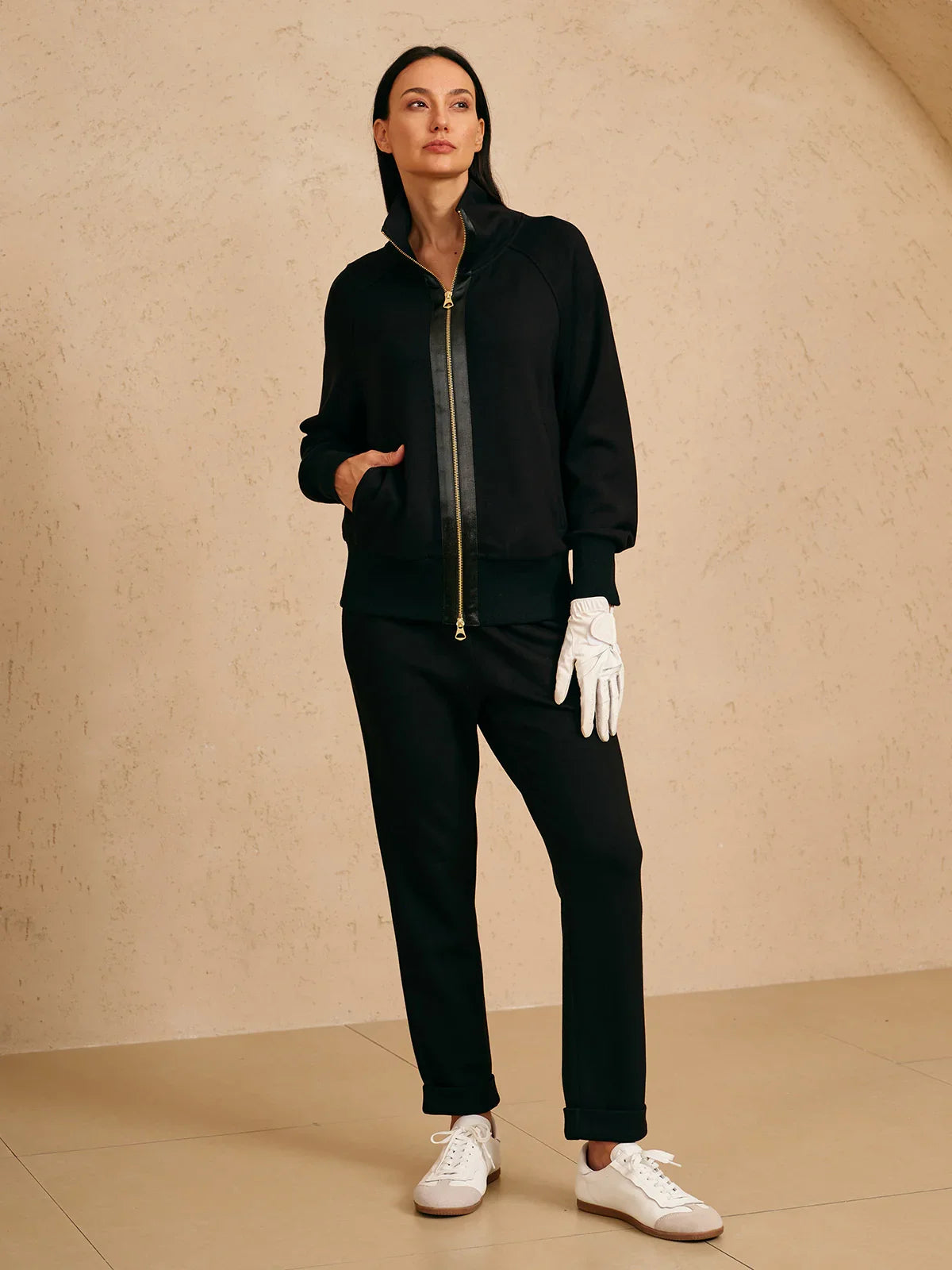 Chaqueta de manga larga UltraSoft con ribetes