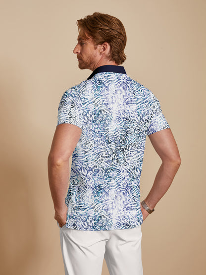 Wildlife Party Herren-Poloshirt mit Rippkragen, UPF50+