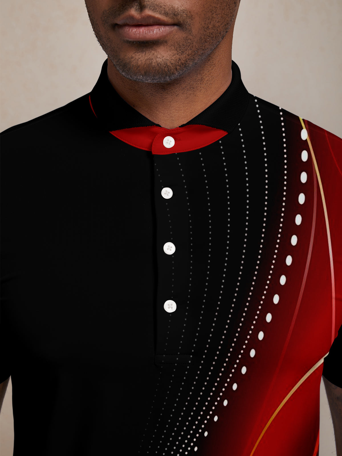 Polo homme col côtelé effet aérographe UPF50+