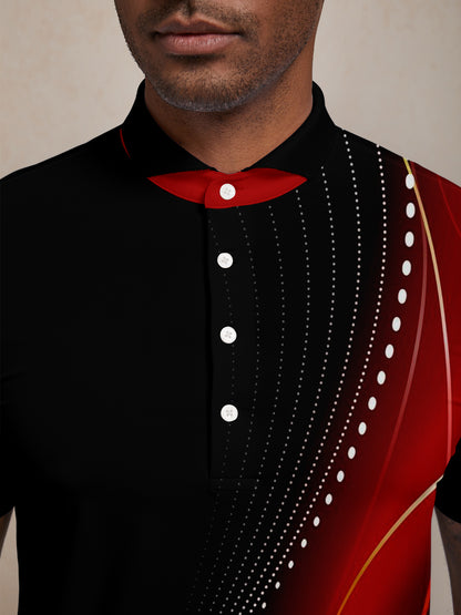 Polo homme col côtelé effet aérographe UPF50+