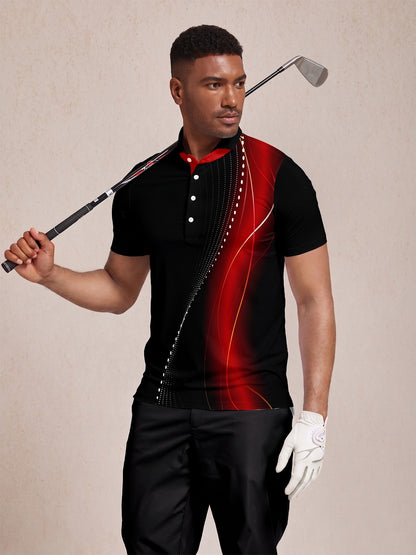Polo homme col côtelé effet aérographe UPF50+
