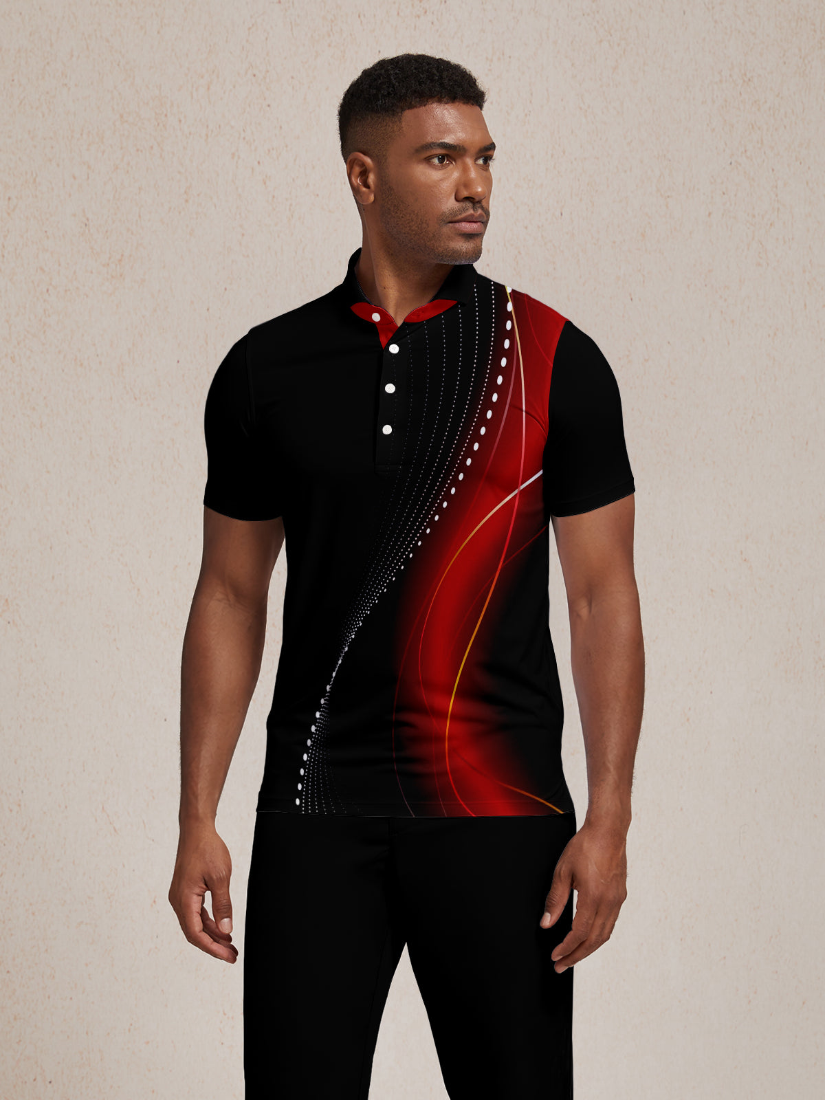 Polo homme col côtelé effet aérographe UPF50+