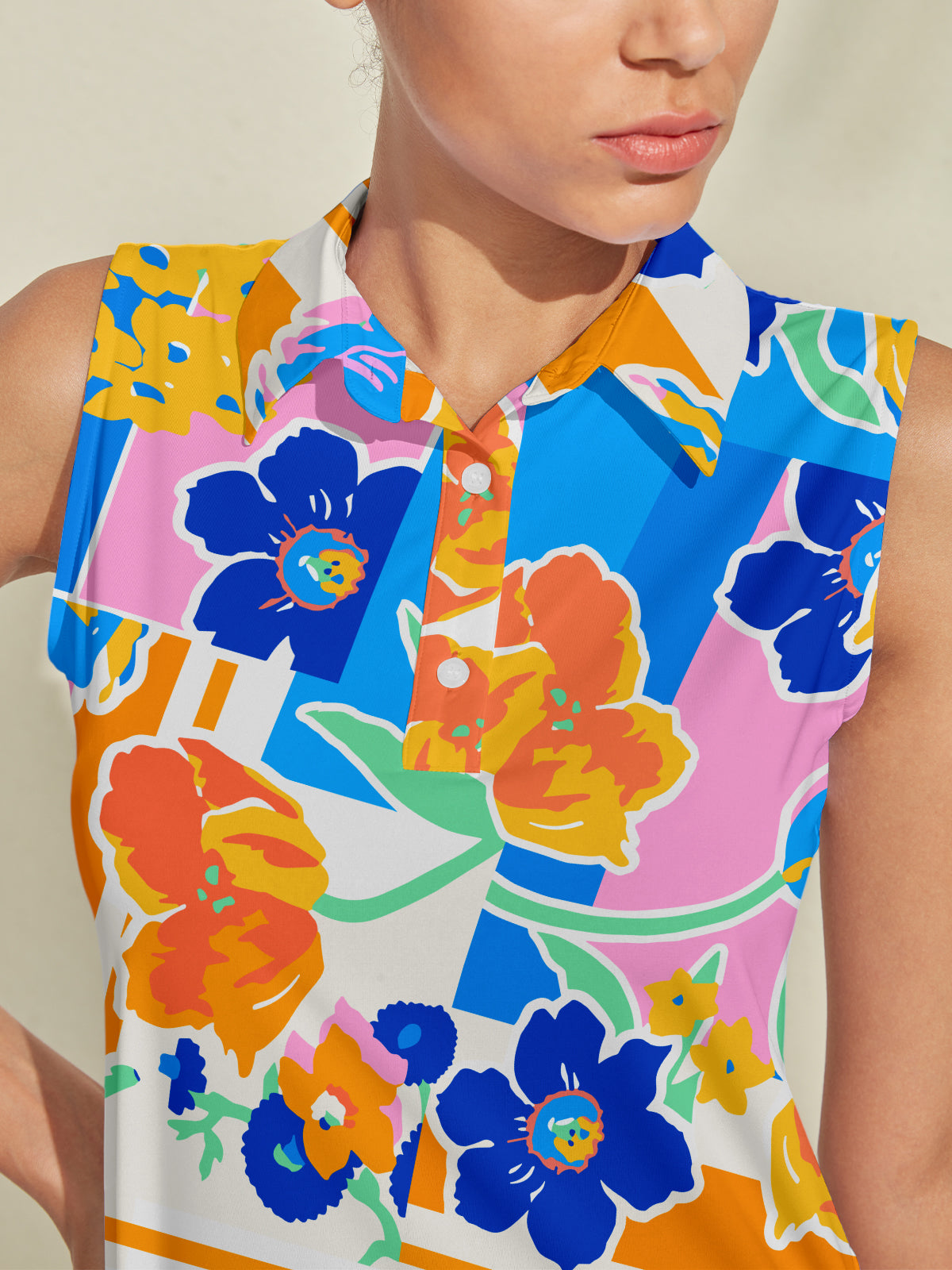 Hyped-up Tropical Polo Top UPF50+