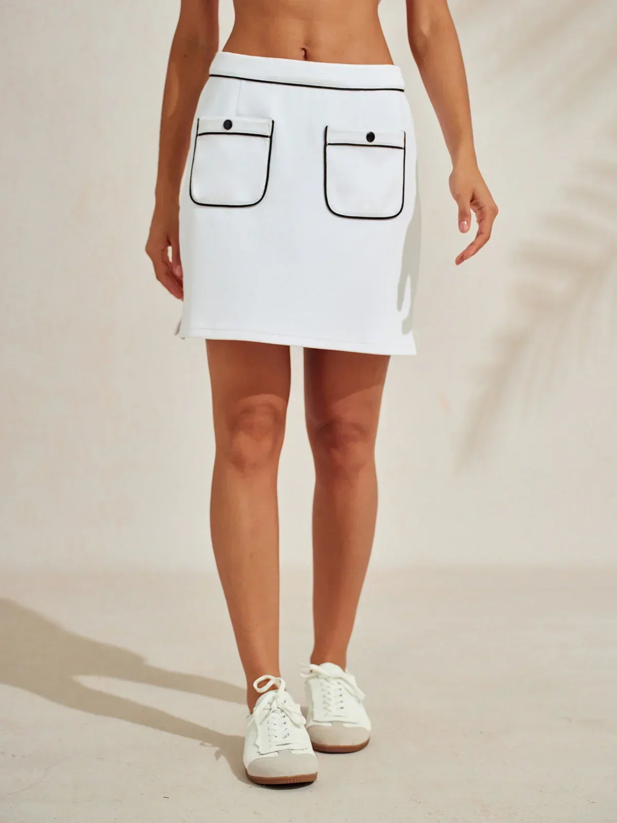 Crisp Couture Falda Pantalón con Bolsillo de Piqué de 17.5 Pulgadas