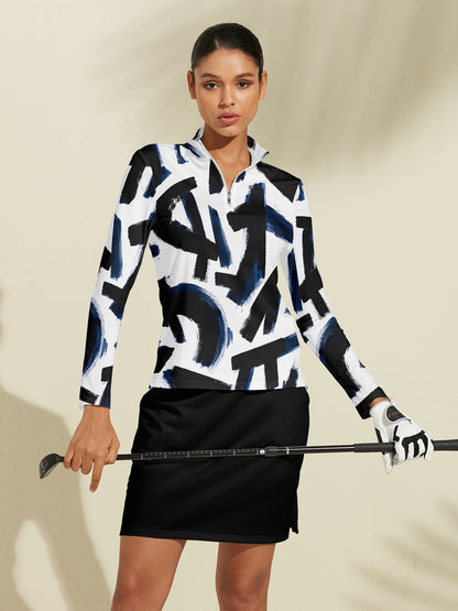 Maglia da Golf Not So Classic in Tessuto Setoso con Zip a 1/4 UPF50+