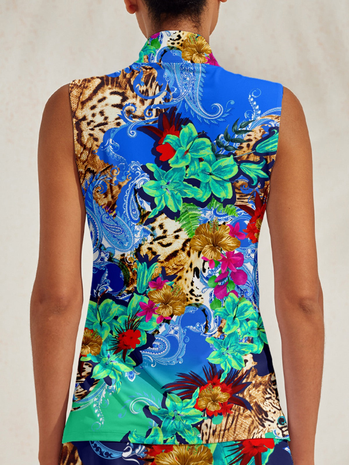 Hyped-up Tropical Golf Shirt Quarterzip UPF50+