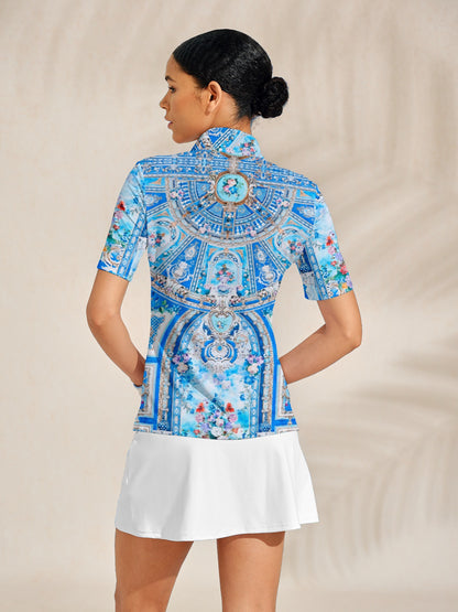 Bold Baroque Golf Shirt Quarterzip UPF50+