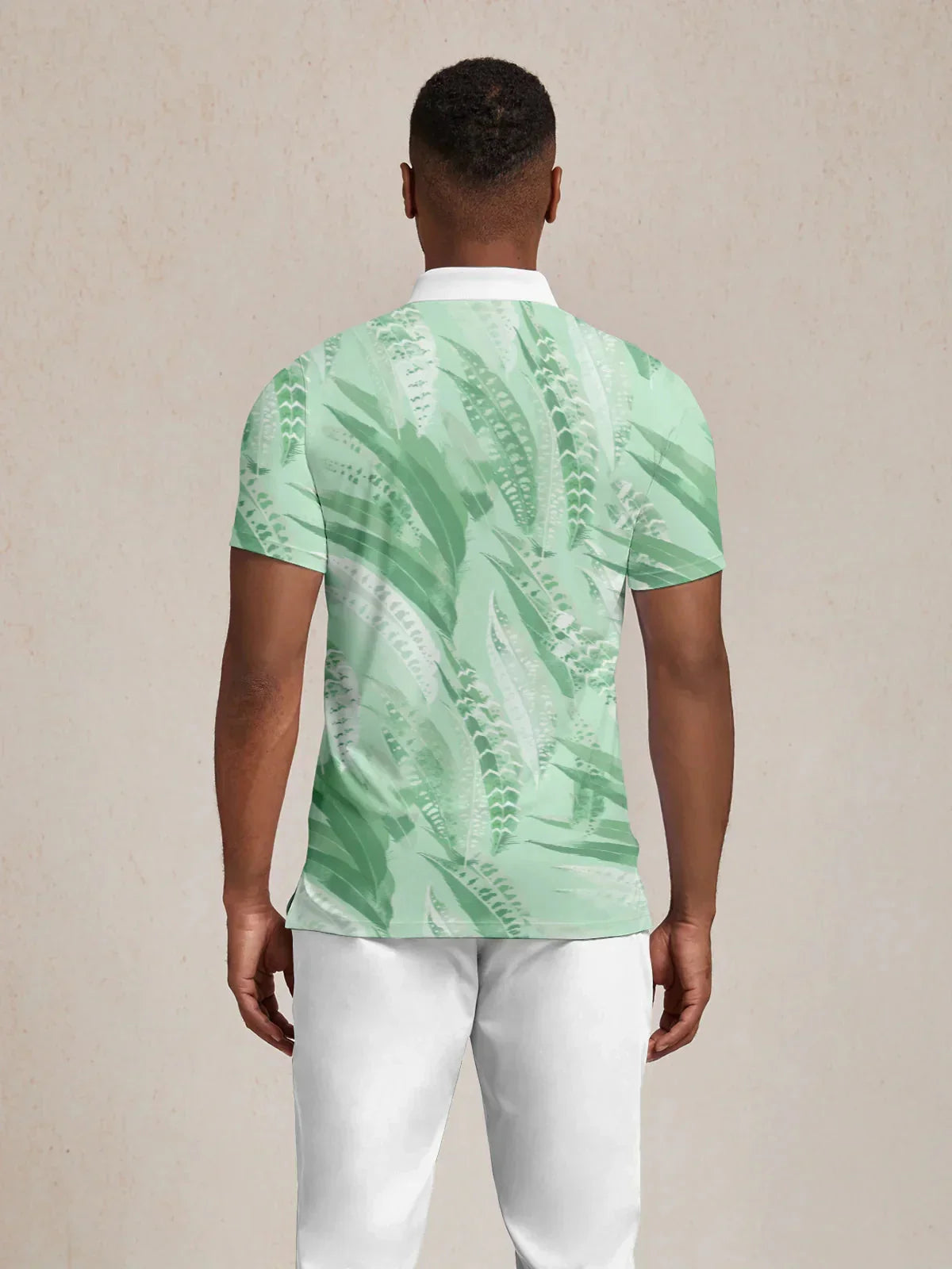 Wildlife Party Men's Ribbed Collar Polo Top UPF50+