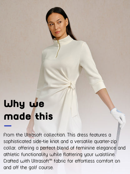 UltraSoft 3/4 Sleeve Side Tie 35.5 Inch Dress