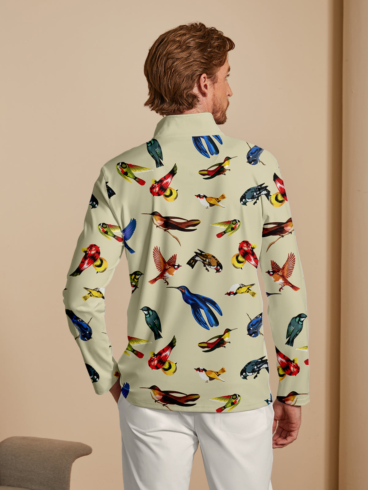 Wildlife Party Men's Golf Shirt Quarterzip UPF50+