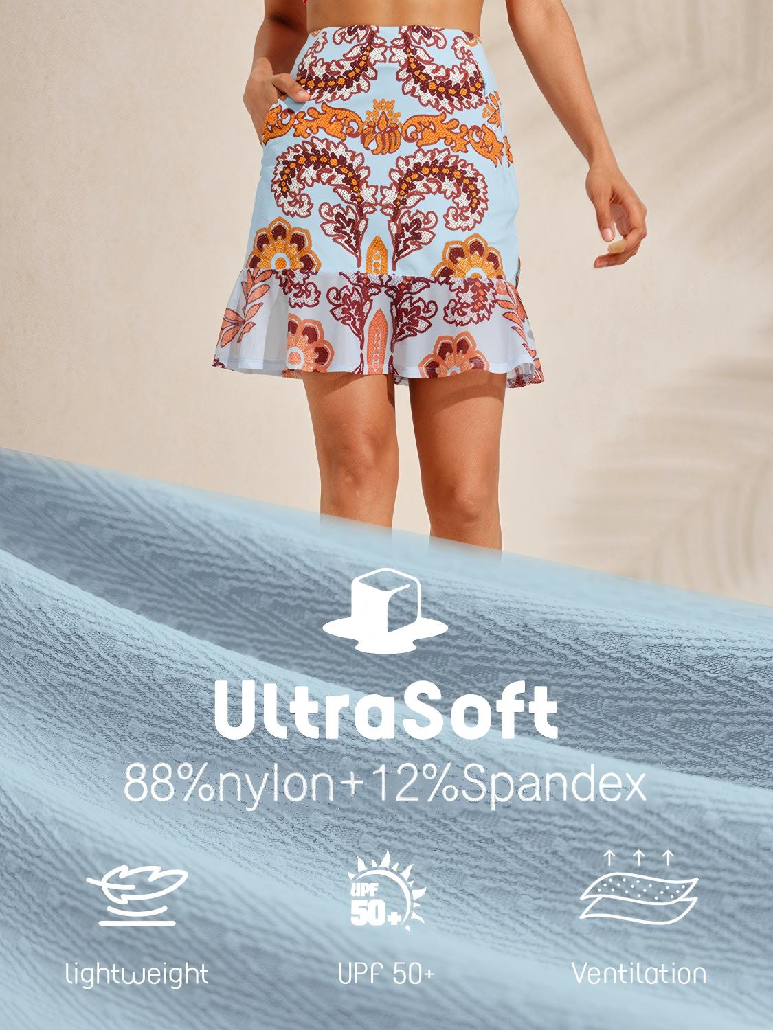 Ultrasoft Premium 19 Inch A-Line Ruffle Skort UPF50+
