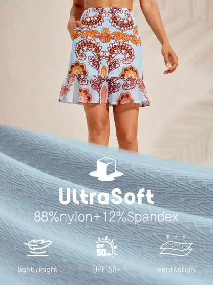 Ultrasoft Premium 19 Inch A-Line Ruffle Skort UPF50+