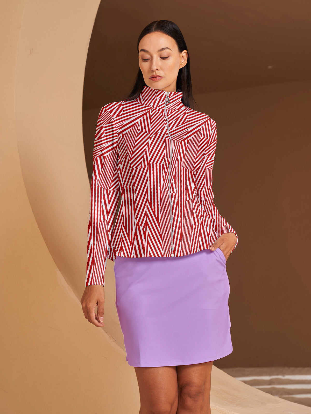 Playful Nautical Ruffle Golf Jacket Sun Protection