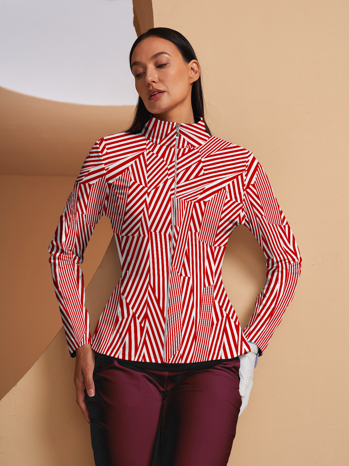 Playful Nautical Ruffle Golf Jacket Sun Protection