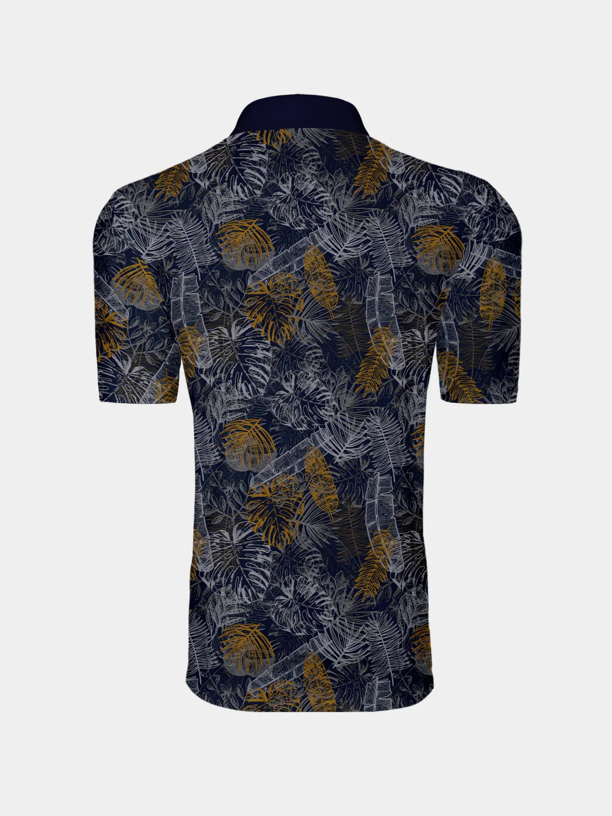 Hyped-up Tropical Men's Ribbed Collar Polo Top UPF50+